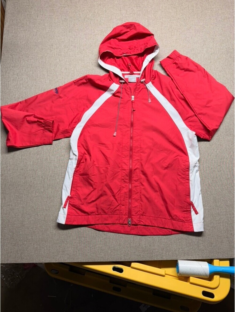 Nike Golf NAI OP Chicago Red White Hooded Rain Jacket Windbreaker Full Zip- Med